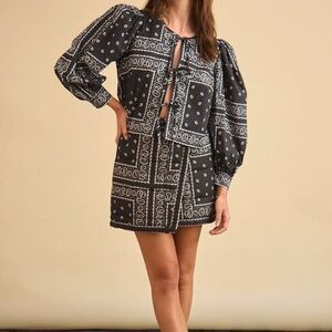 Hunter Bell Powell Skirt - Bandana Print Wrap Mini Skirt